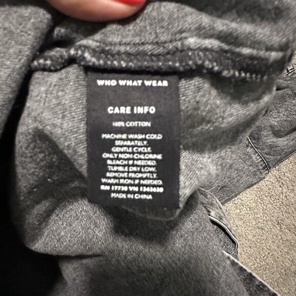 Who What Wear Small Dress 100% Cotton Denim Long Sleeve Stone Wash Black NWT - Picture 8 of 11